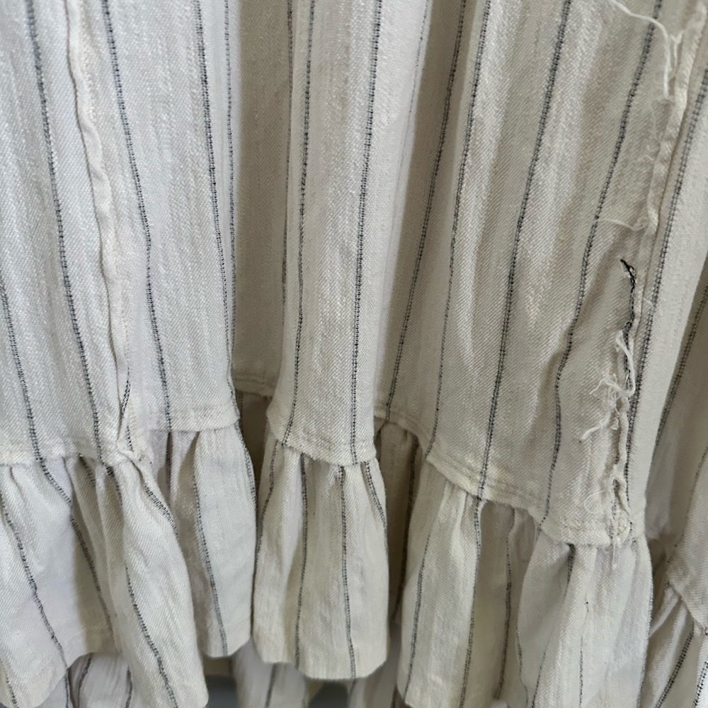 Free People Beach Striped Cream Women's Dress Gauze S - Picture 5 of 6